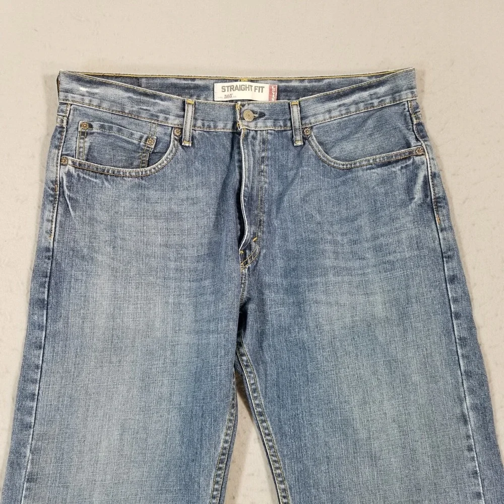 Levi's 505 jeans men's 36 x 29 regular fit straight blue denim pants medium wash
